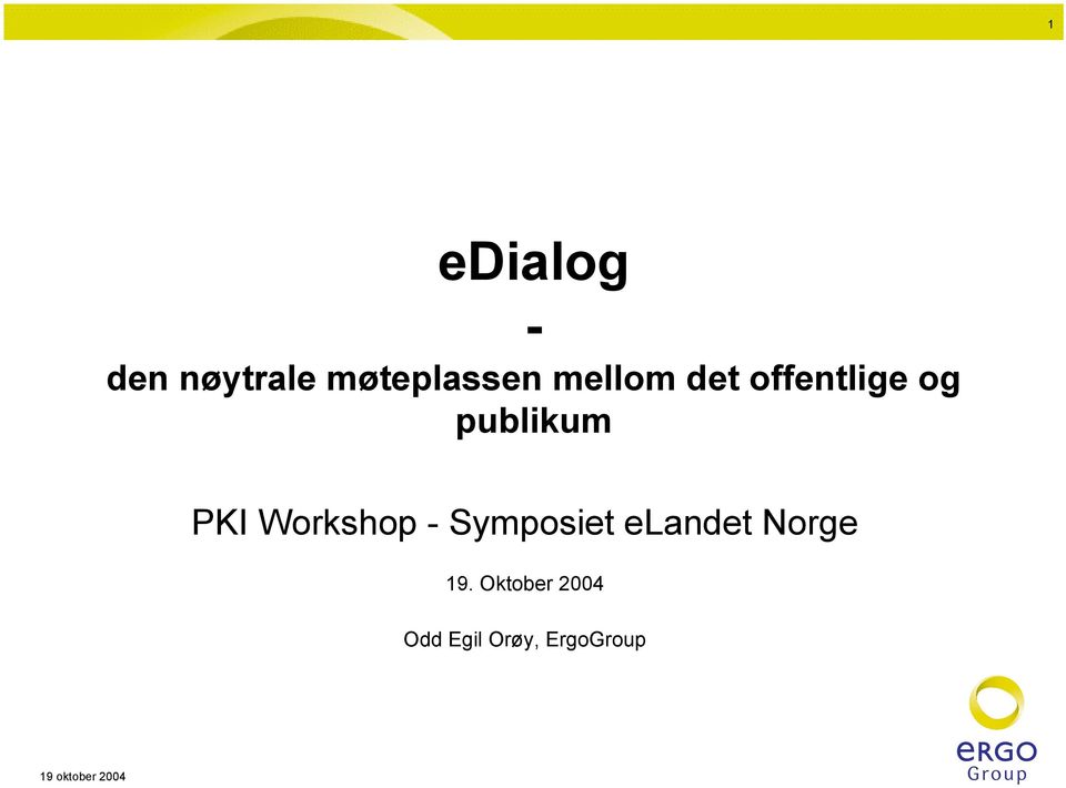 Workshop - Symposiet elandet Norge 19.