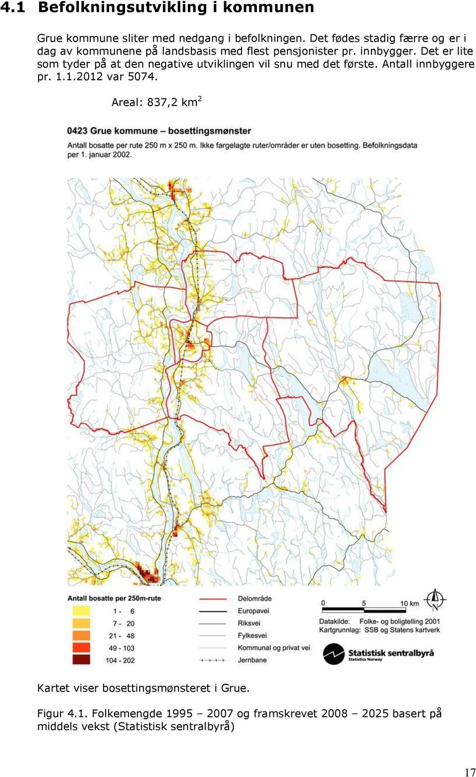 Det er lite som tyder på at den negative utviklingen vil snu med det første. Antall innbyggere pr. 1.1.2012 var 5074.