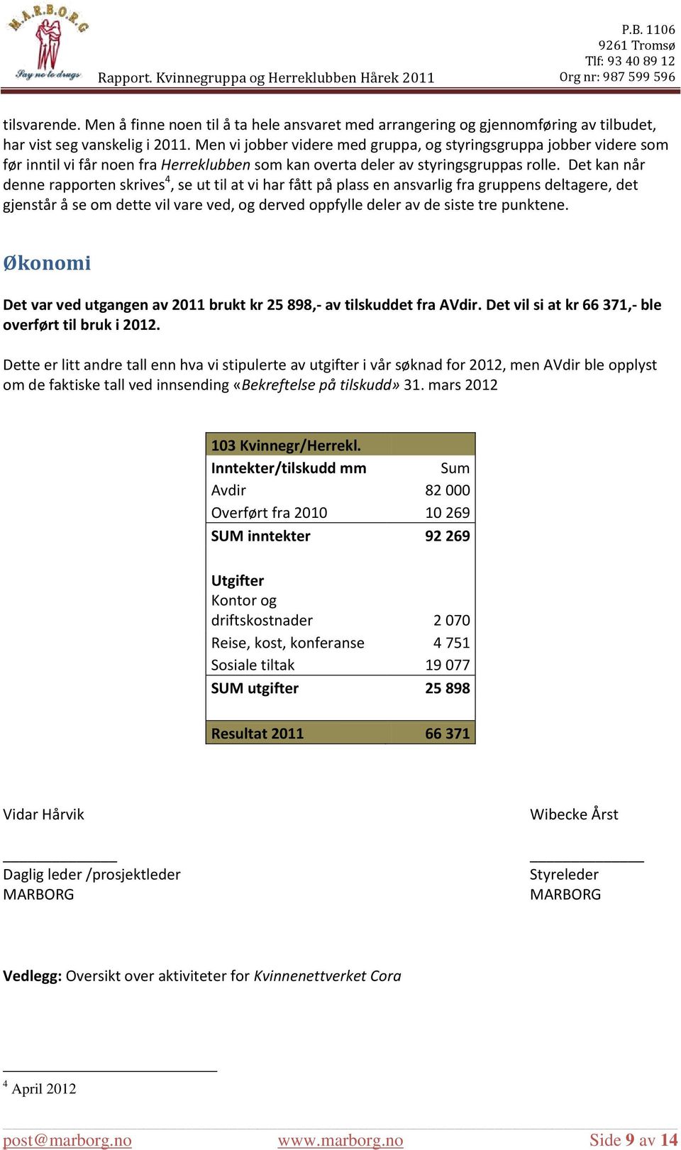 Det kan når denne rapporten skrives 4, se ut til at vi har fått på plass en ansvarlig fra gruppens deltagere, det gjenstår å se om dette vil vare ved, og derved oppfylle deler av de siste tre