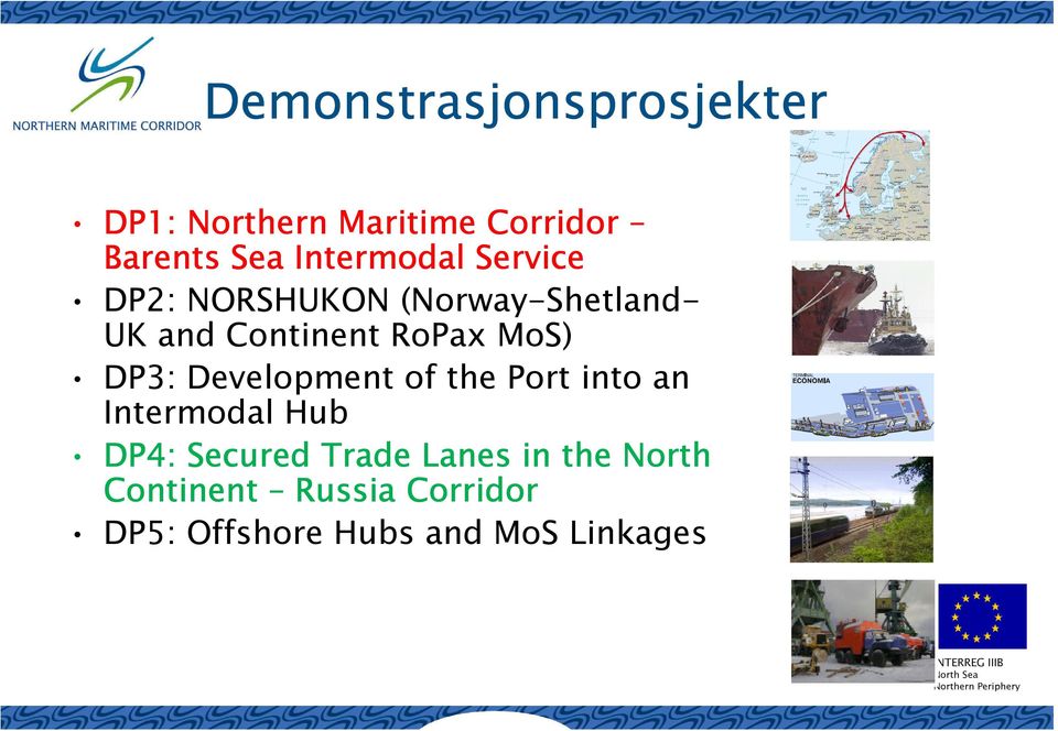 til å utvikle forbedrete sjøruter mellom Kontinentet/UK og Norge/Nord-