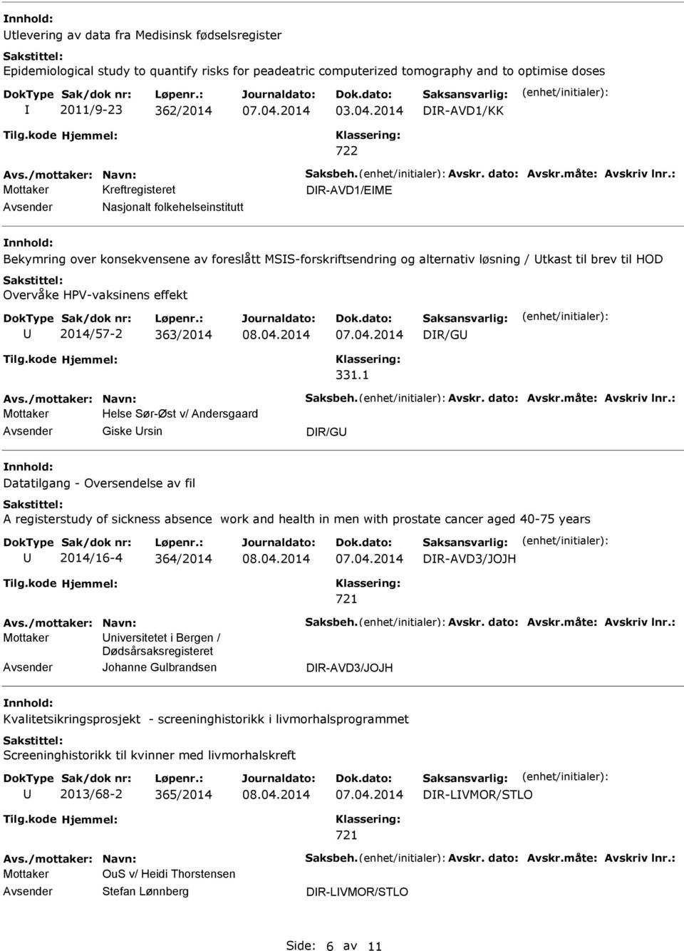 : DR-AVD1/EME Nasjonalt folkehelseinstitutt Bekymring over konsekvensene av foreslått MSS-forskriftsendring og alternativ løsning / tkast til brev til HOD Overvåke HPV-vaksinens effekt 2014/57-2