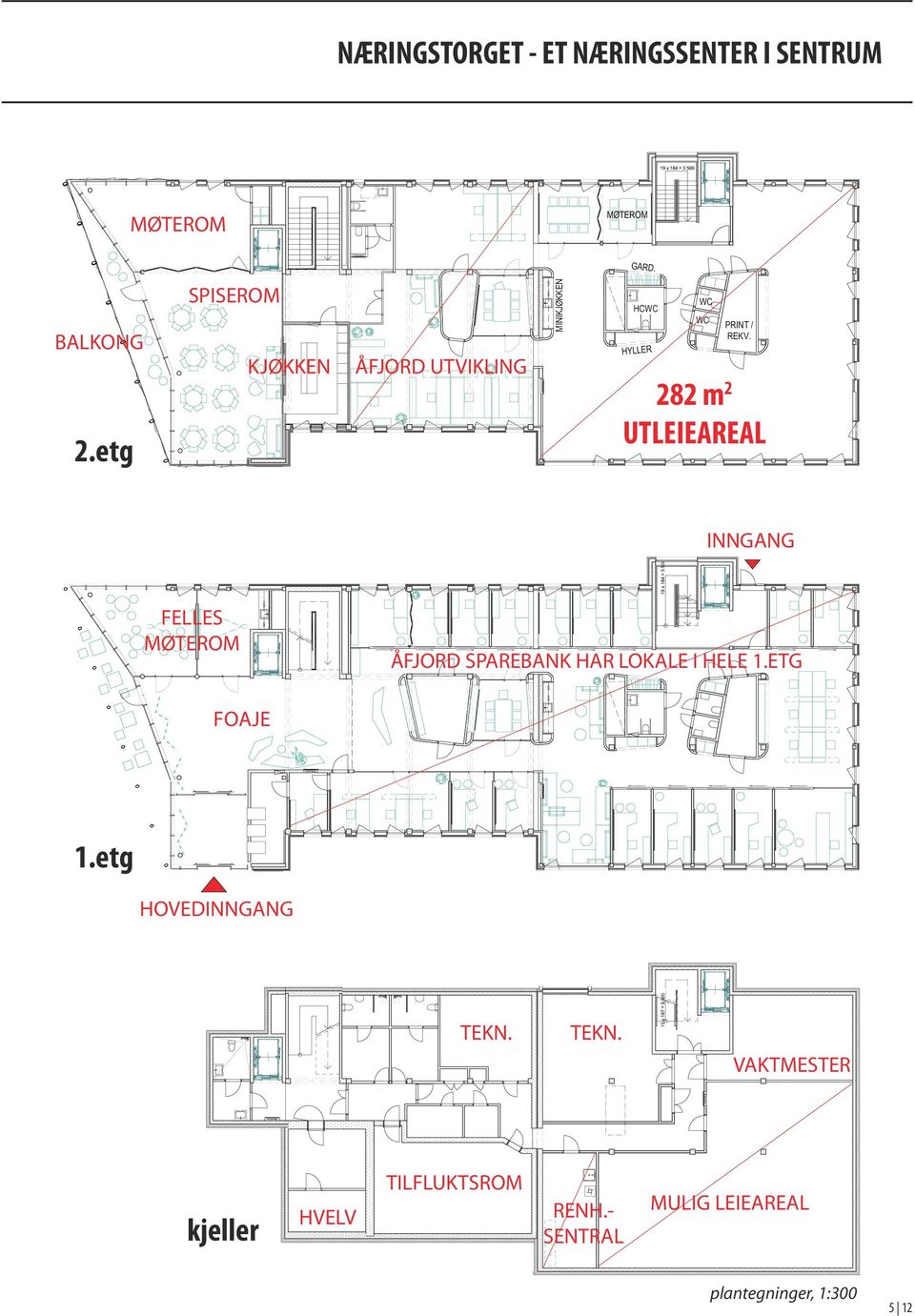 HELE 1.ETG FOAJE 1.etg HOVEDINNGANG TEKN. TEKN. 15 x 187 = 2 800 VAKTMESTER kjeller HVELV TILFLUKTSROM RENH.