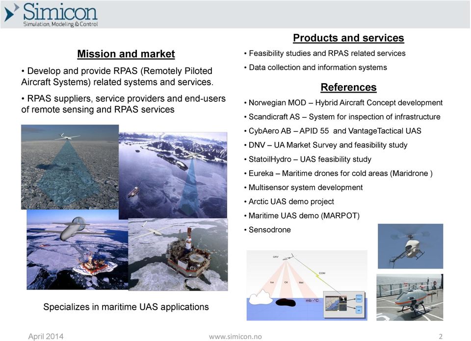 systems References Norwegian MOD Hybrid Aircraft Concept development Scandicraft AS System for inspection of infrastructure CybAero AB APID 55 and VantageTactical UAS DNV UA Market Survey