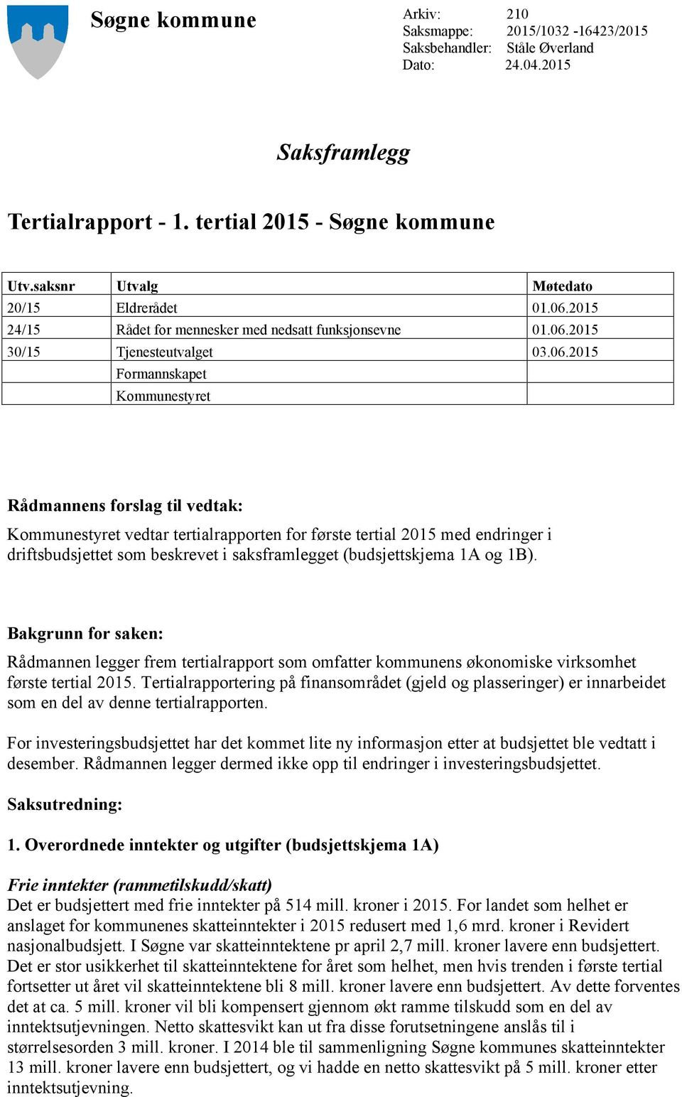 2015 24/15 Rådet for mennesker med nedsatt funksjonsevne 01.06.