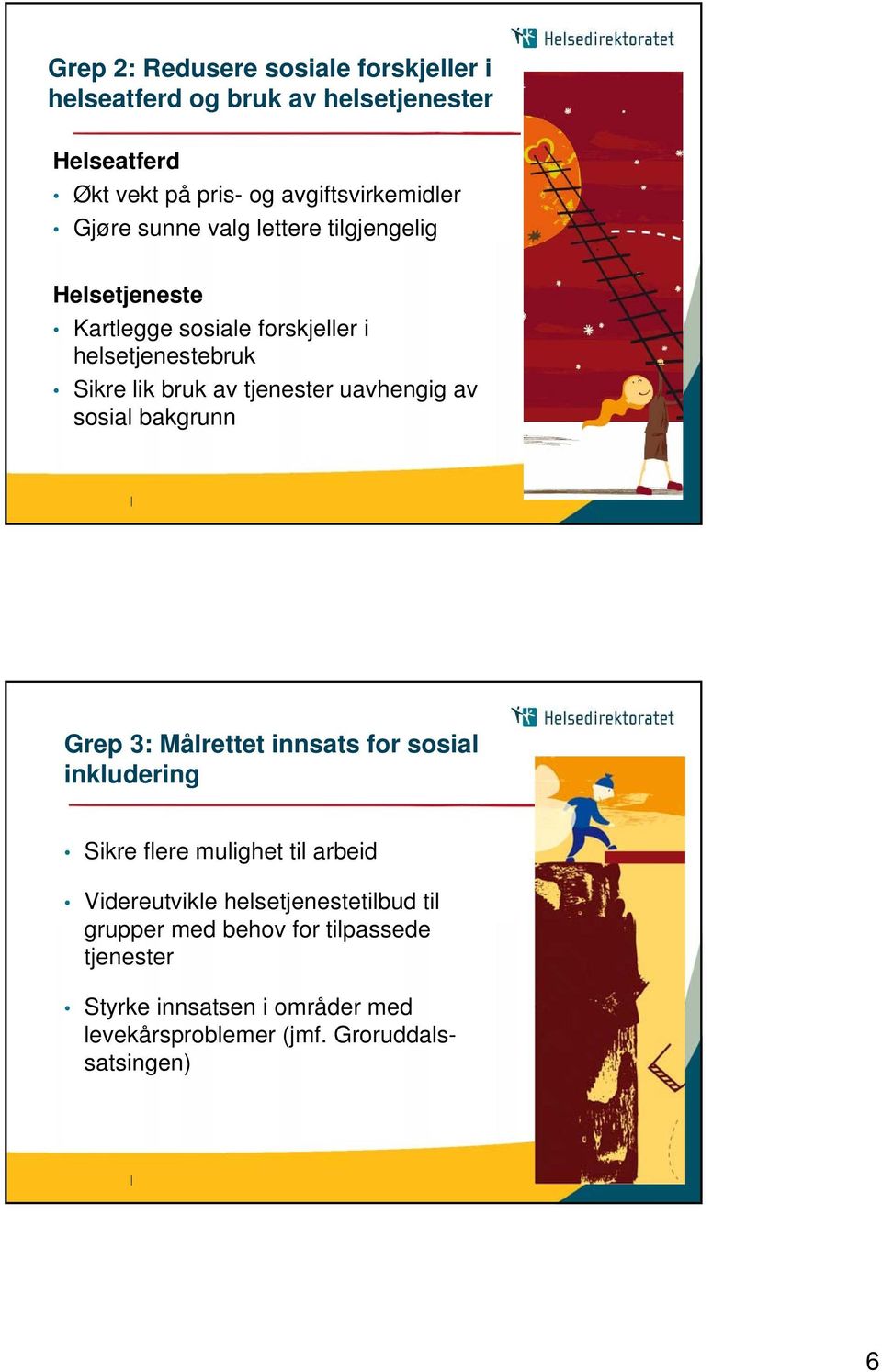 uavhengig av sosial bakgrunn Grep 3: Målrettet innsats for sosial inkludering Sikre flere mulighet til arbeid Videreutvikle