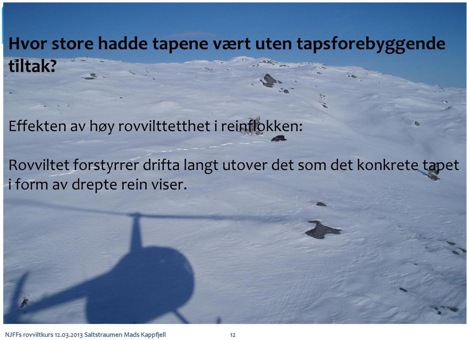 forstyrrer drifta langt utover det som det konkrete tapet i form