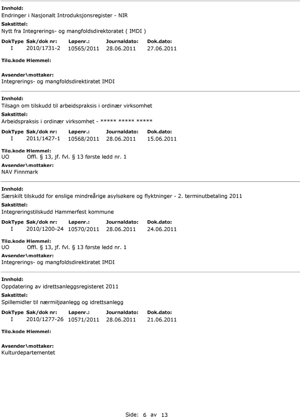 2011 NAV Finnmark nnhold: Særskilt tilskudd for enslige mindreårige asylsøkere og flyktninger - 2.