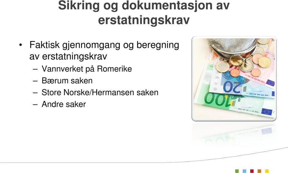 beregning av erstatningskrav Vannverket på