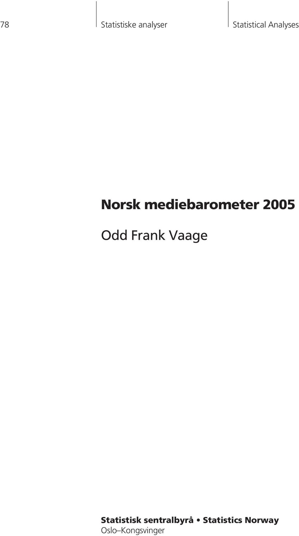 Odd Frank Vaage Statistisk