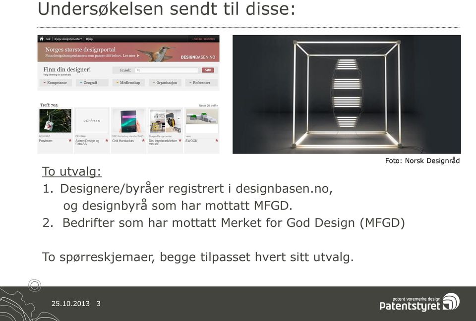 no, og designbyrå som har mottatt MFGD. 2.