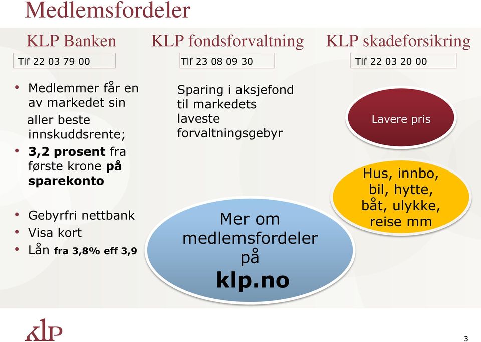 sparekonto Gebyrfri nettbank Visa kort Lån fra 3,8% eff 3,9 Sparing i aksjefond til markedets laveste