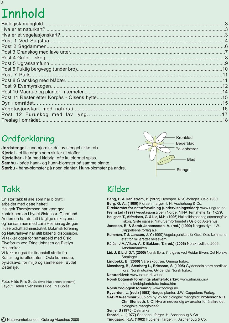 ..14 Post 11 Rester etter Korpås - Olsens hytte...15 Dyr i området...15 Vegetasjonskart med natursti...16 Post 12 Furuskog med lav lyng...17 Treslag i området.