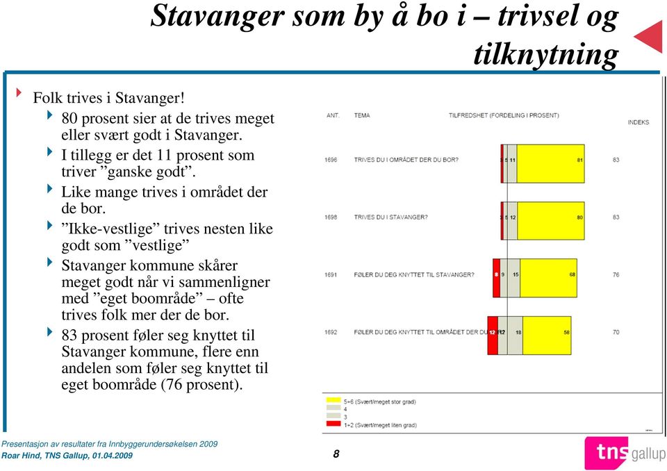 4 Ikke-vestlige trives nesten like godt som vestlige 4 Stavanger kommune skårer meget godt når vi sammenligner med eget boområde