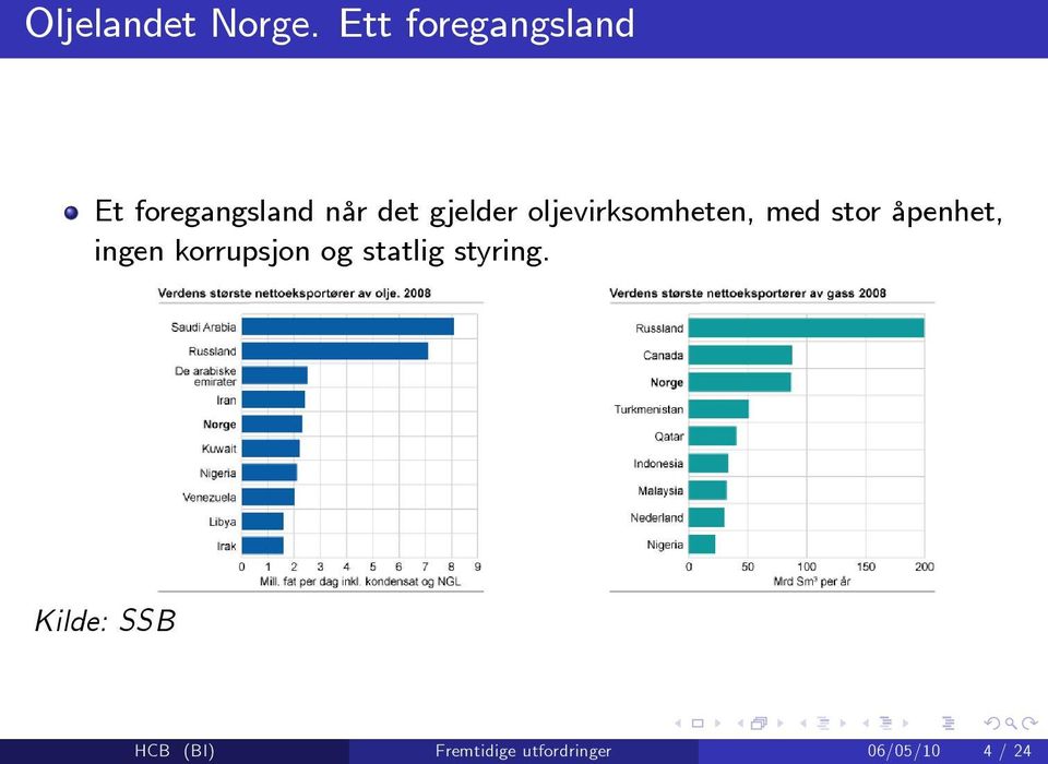 oljevirksomheten, med stor åpenhet, ingen