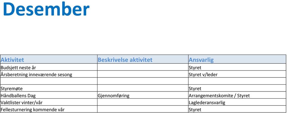 Dag Gjennomføring Arrangementskomite /