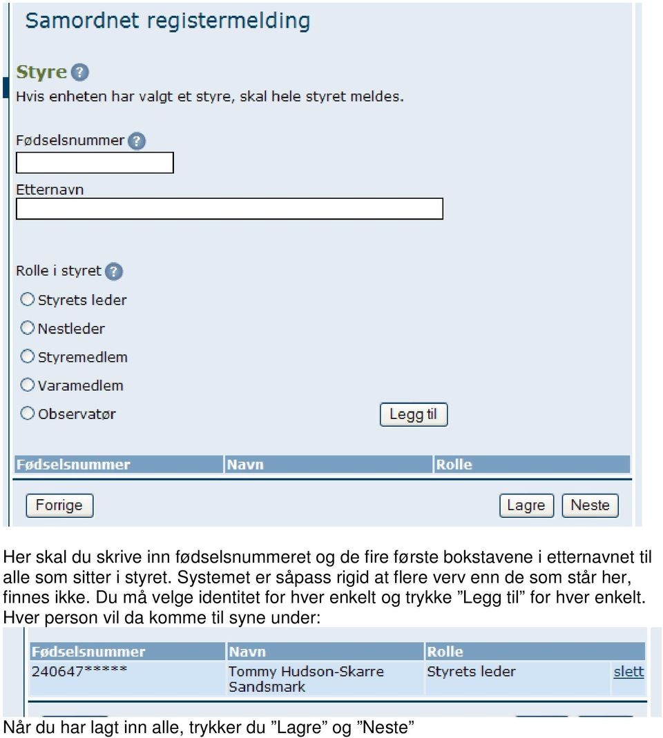 Systemet er såpass rigid at flere verv enn de som står her, finnes ikke.