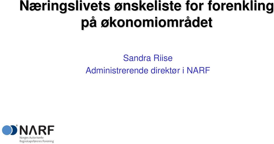 økonomiområdet Sandra