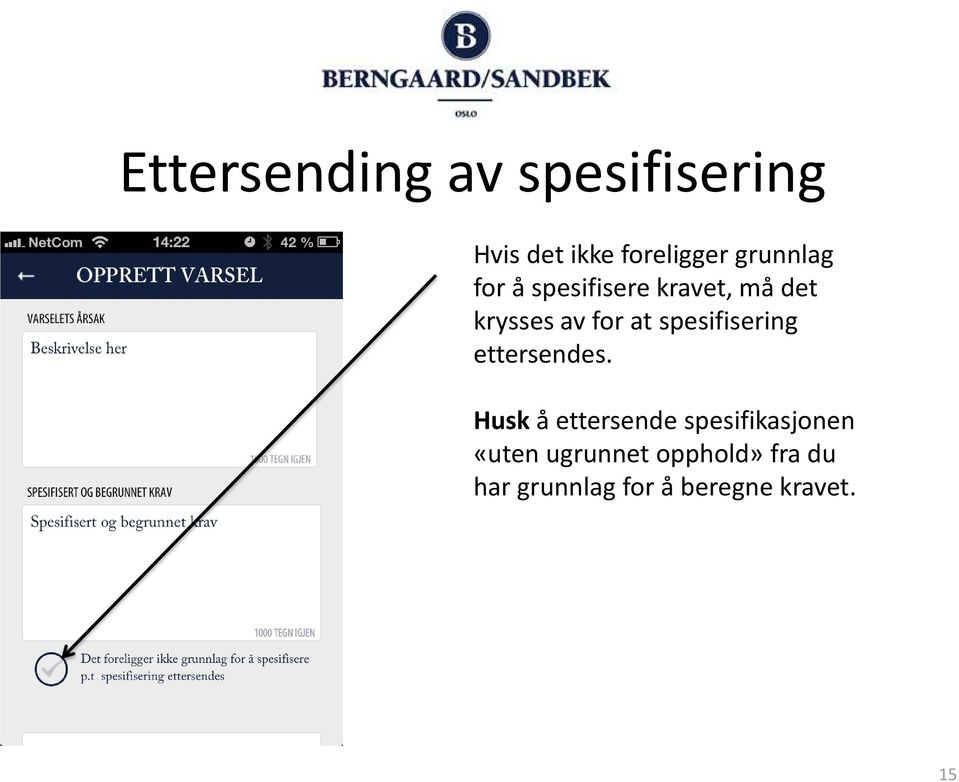 spesifisering ettersendes.