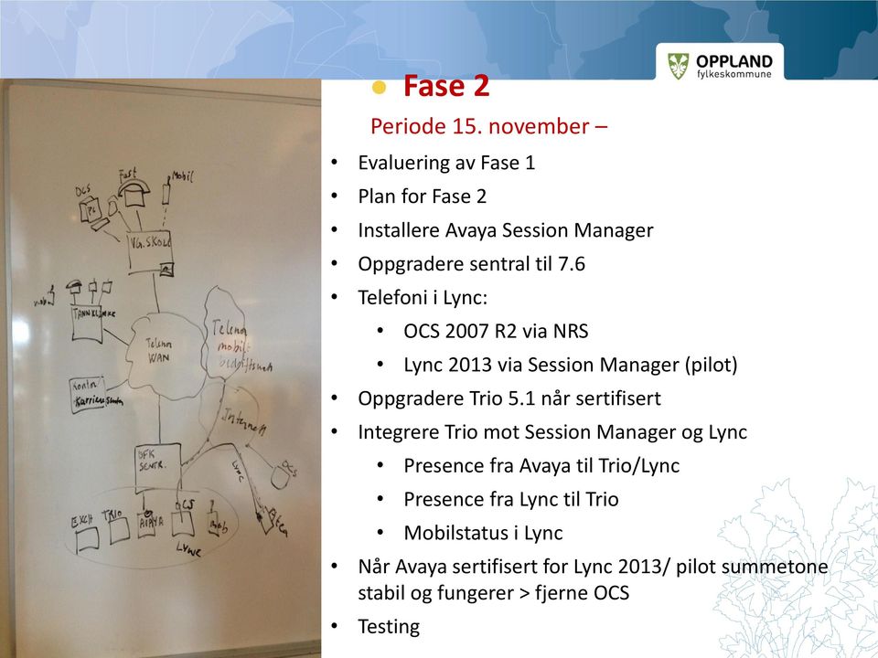 6 Telefoni i Lync: OCS 2007 R2 via NRS Lync 2013 via Session Manager (pilot) Oppgradere Trio 5.