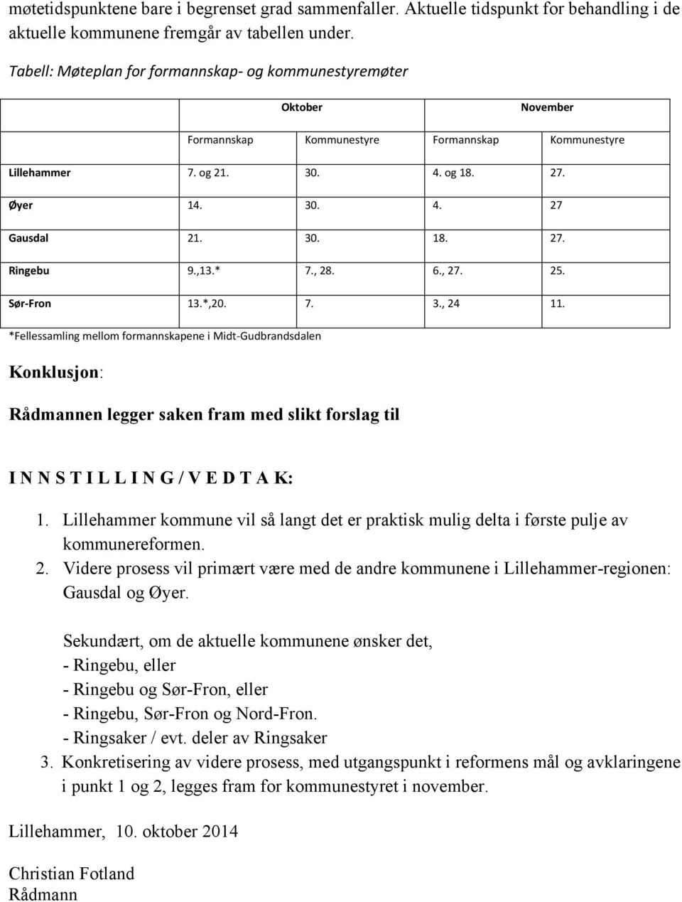 ,13.* 7., 28. 6., 27. 25. Sør-Fron 13.*,20. 7. 3., 24 11.