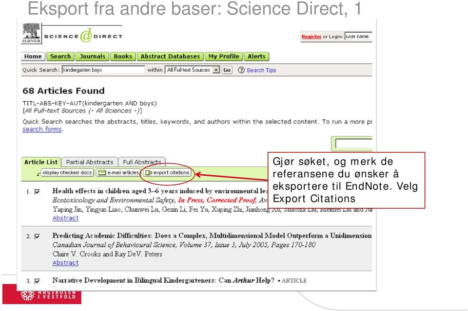 referansene du ønsker å