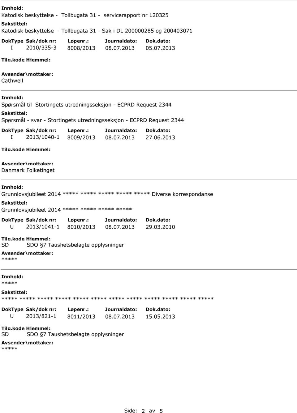 Stortingets utredningsseksjon - ECPRD Request 2344 2013/1040-1 8009/2013 27.06.
