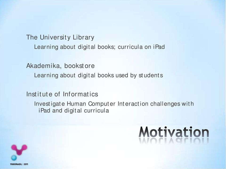 digital books used by students Institute of Informatics