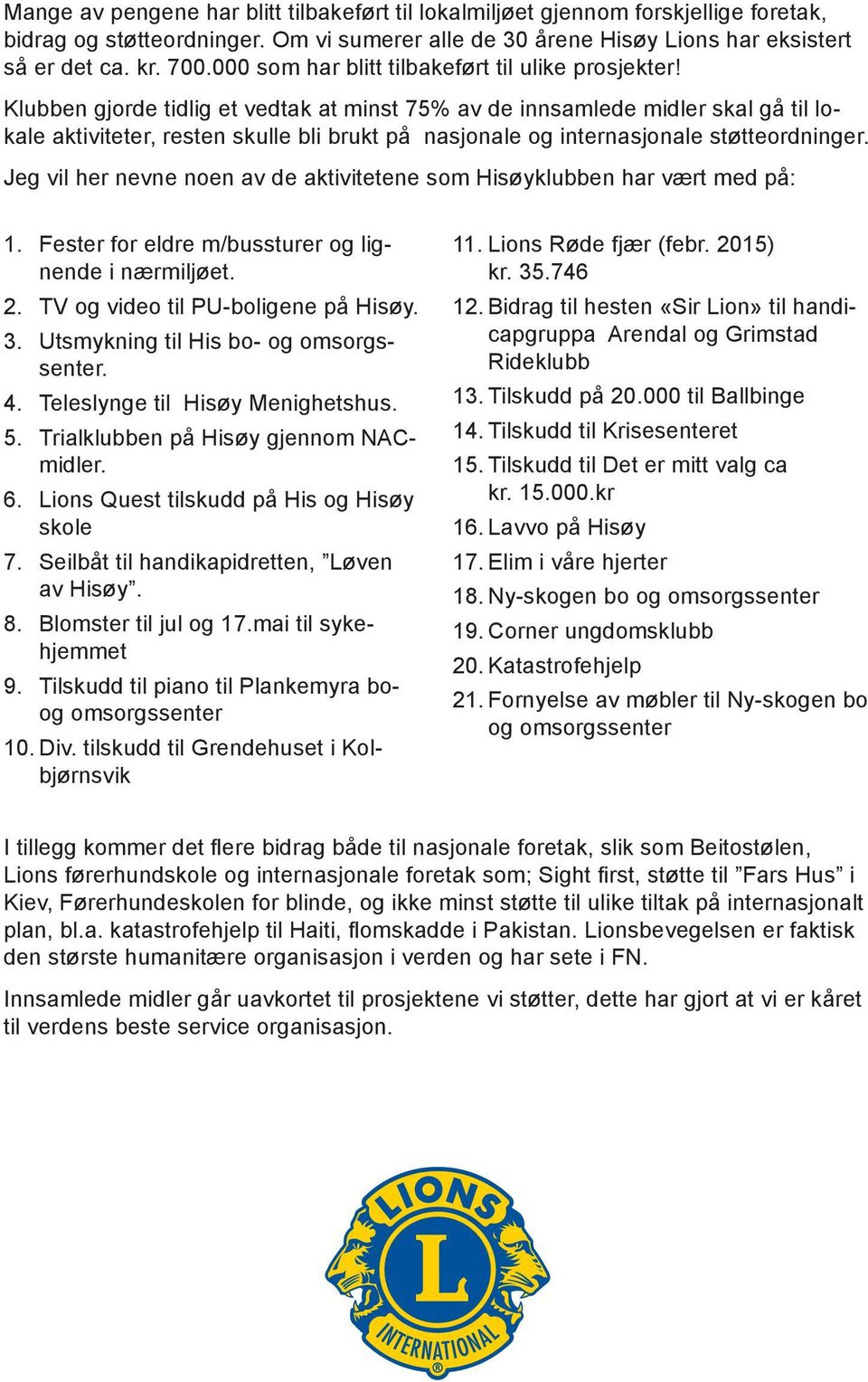 Hisøy Lions Club - PDF Gratis nedlasting