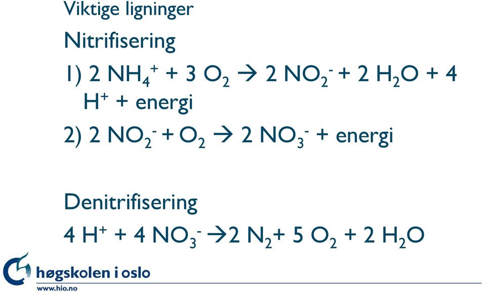 2) 2 NO 2- +O 2 2 NO 3- + energi