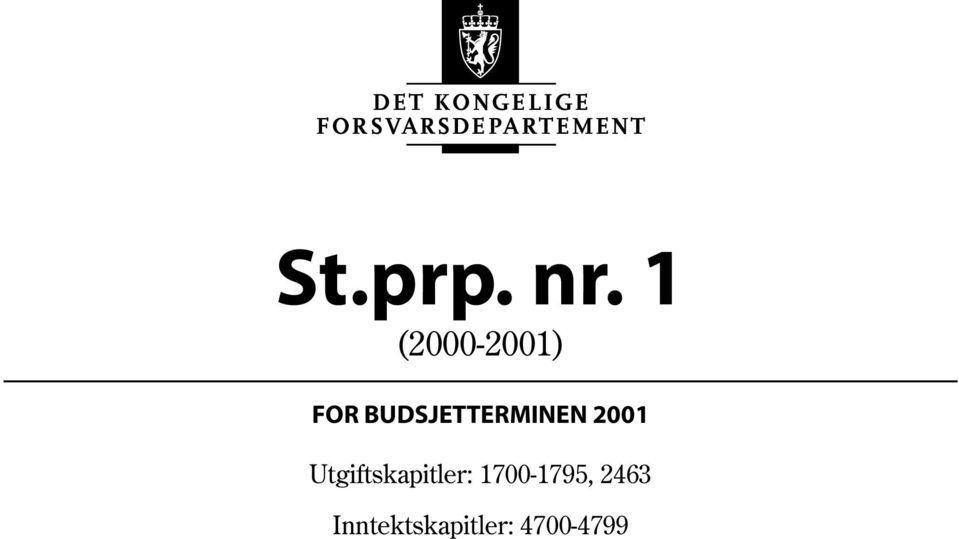 BUDSJETTERMINEN 2001