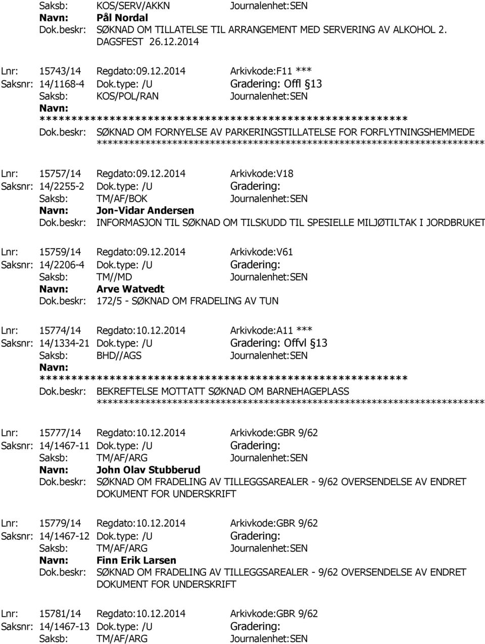 beskr: INFORMASJON TIL SØKNAD OM TILSKUDD TIL SPESIELLE MILJØTILTAK I JORDBRUKET Lnr: 15757/14 Regdato:09.12.2014 Arkivkode:V18 Saksnr: 14/2255-2 Dok.