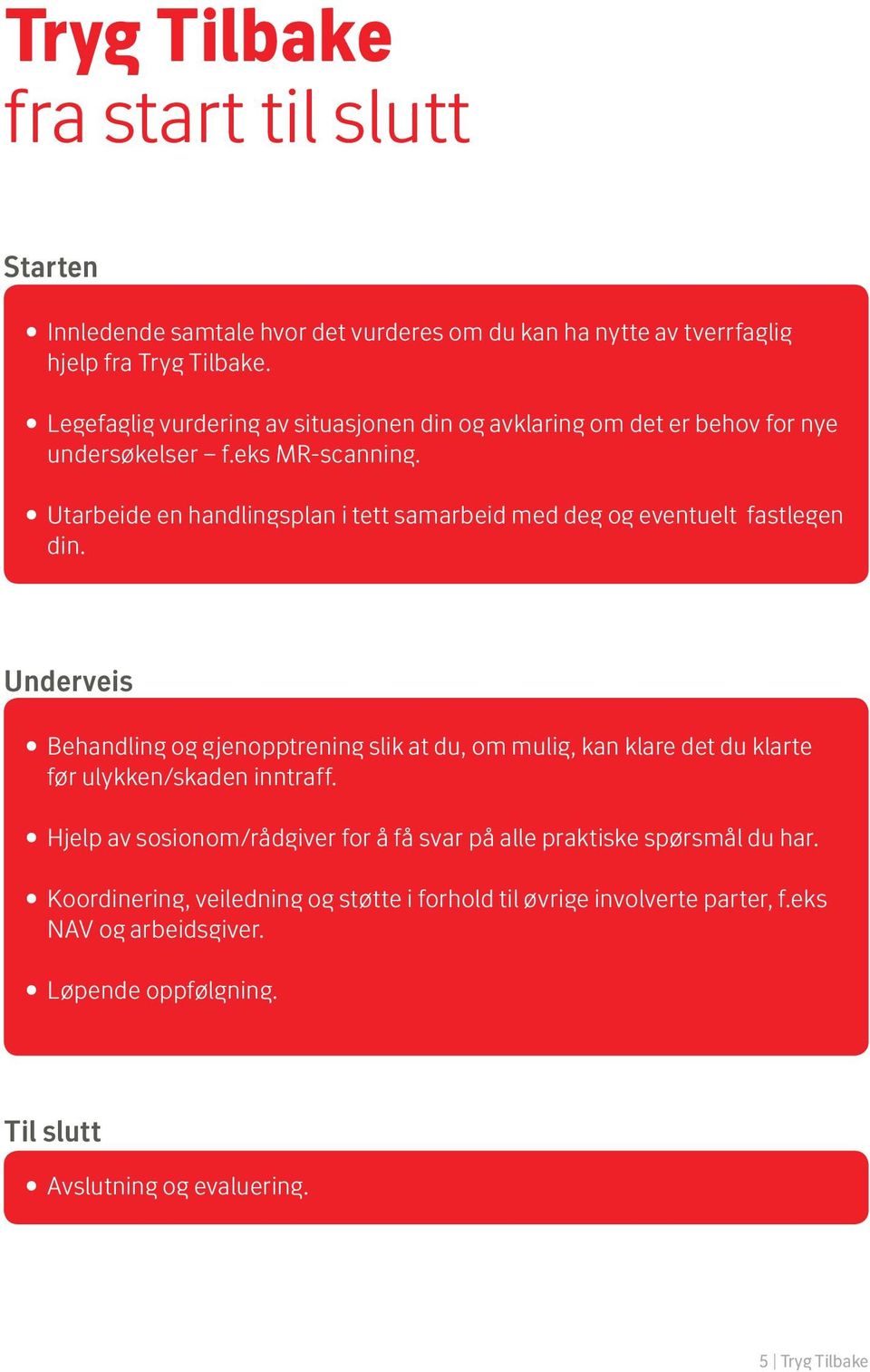 Utarbeide en handlingsplan i tett samarbeid med deg og eventuelt fastlegen din.