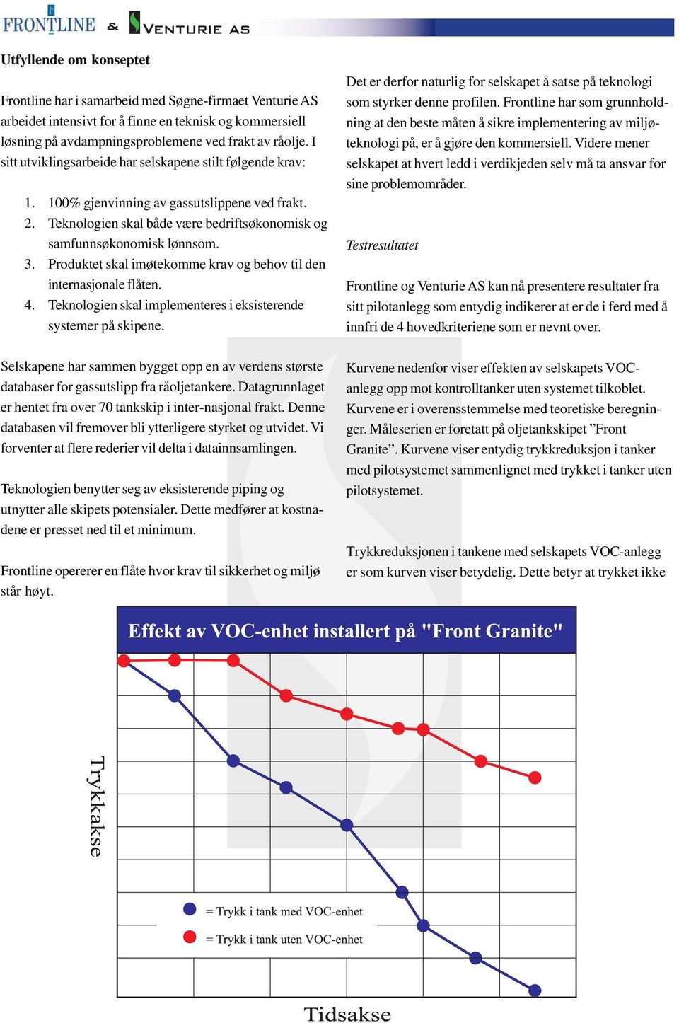 Produktet skal imøtekomme krav og behov til den internasjonale flåten. 4. Teknologien skal implementeres i eksisterende systemer på skipene.