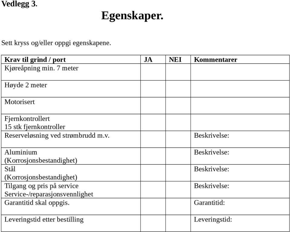 7 meter Høyde 2 meter Motorisert Fjernkontrollert 15 stk fjernkontroller Reserve