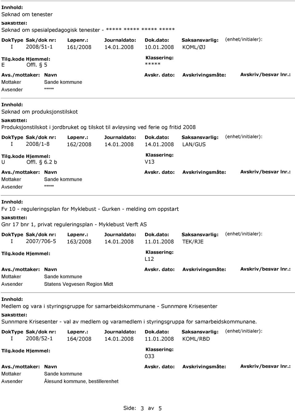 2 b V13 nnhold: Fv 10 - reguleringsplan for Myklebust - Gurken - melding om oppstart Gnr 17 bnr 1, privat reguleringsplan - Myklebust Verft AS 2007/706-5 163/2008 11.01.