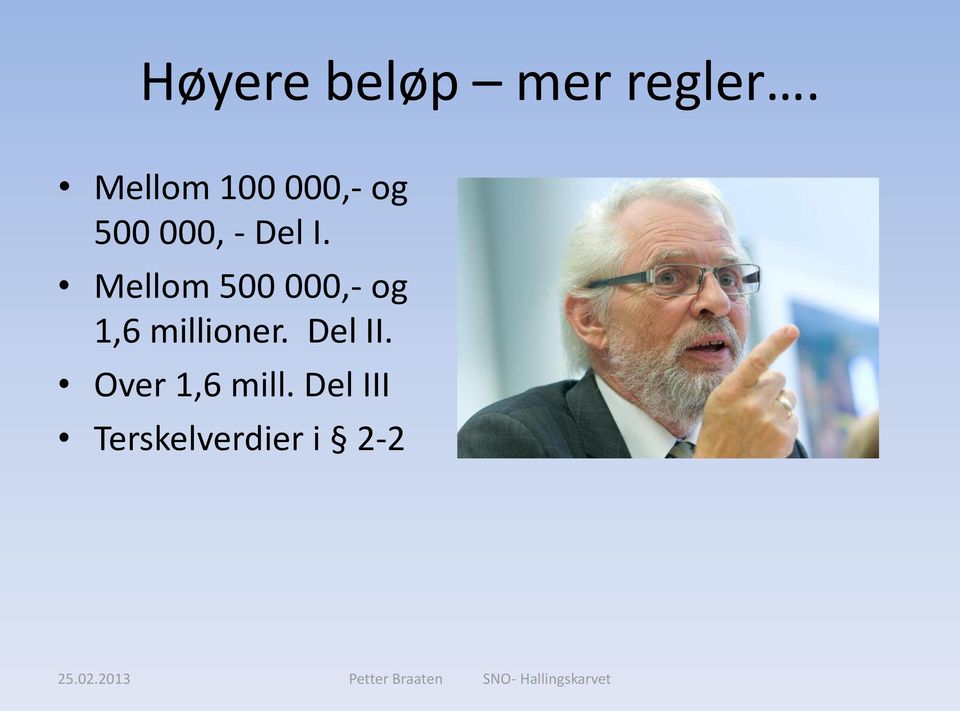 Mellom 500 000,- og 1,6 millioner.