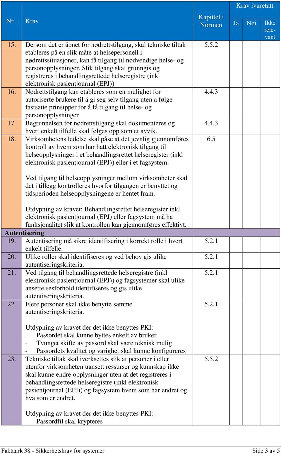 Nødrettstilgang kan etableres som en mulighet for autoriserte brukere til å gi seg selv tilgang uten å følge fastsatte prinsipper for å få tilgang til helse- og personopplysninger 17.