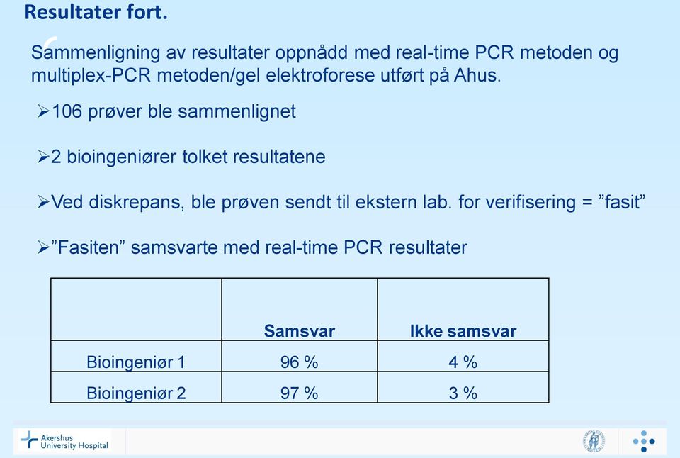 elektroforese utført på Ahus.