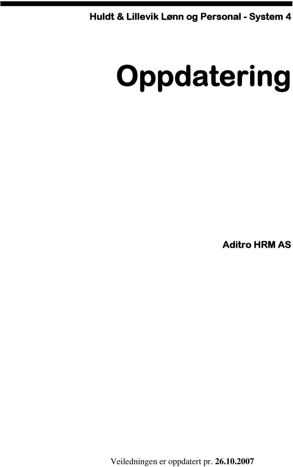 Oppdatering Aditro HRM AS