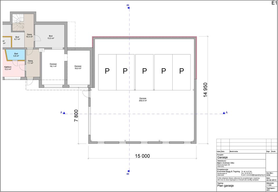 m² 16,1 m² 16,0 m² B B 202,0 m² 15 000