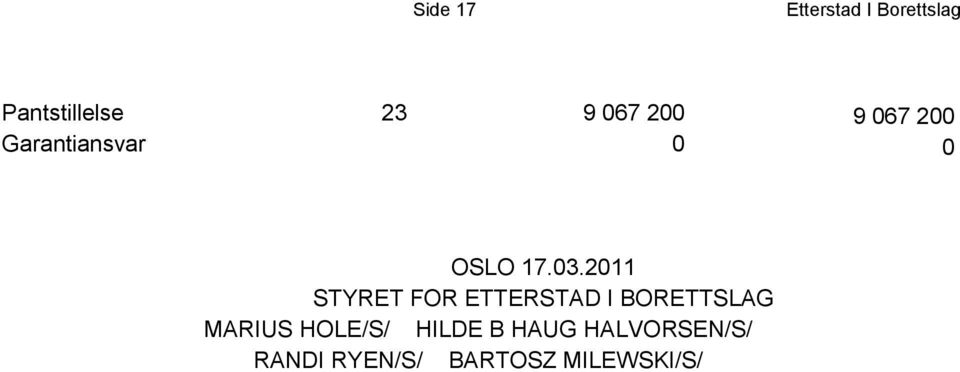 2011 STYRET FOR ETTERSTAD I BORETTSLAG MARIUS