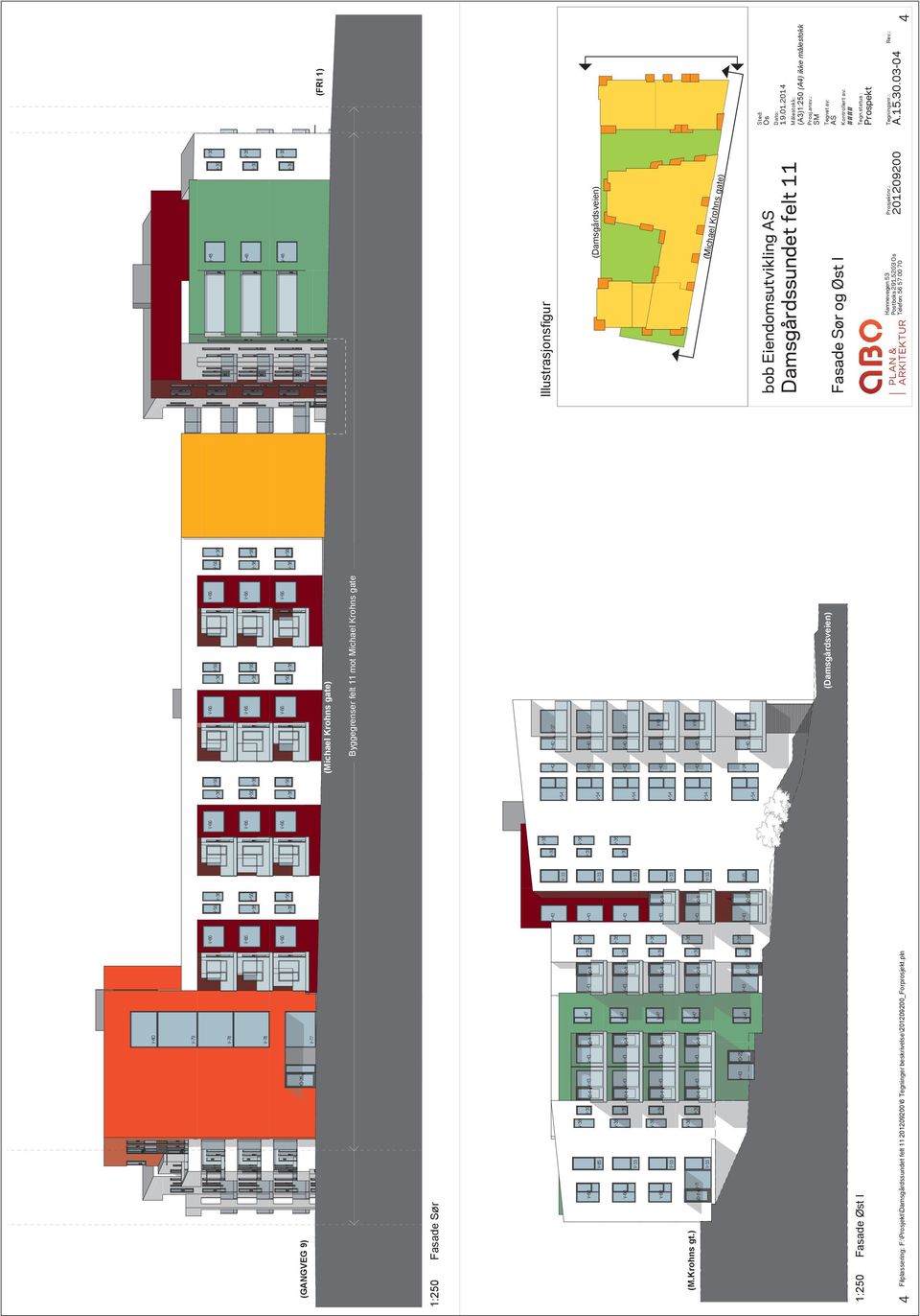 2014 Målestokk: 1:250, (A3)1:250 1:1000 (A4) ikke ålestokk Prosj.ansv.: SM Tegnet av: AS Kontrollert av: #### Tegn.status : Prospekt Hanevegen 53 Prosjektnr.