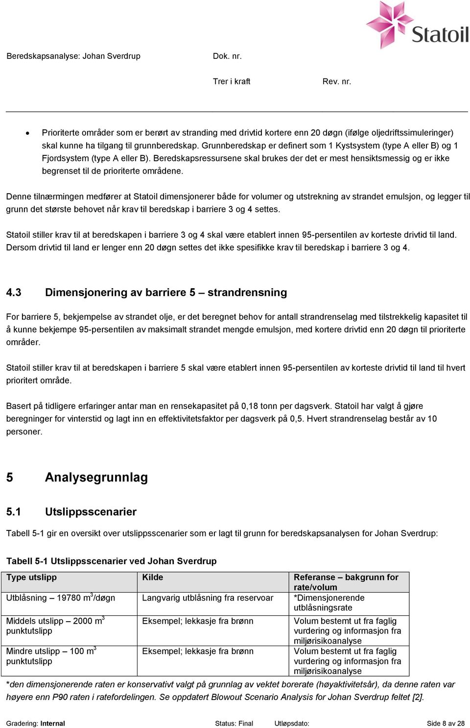 Beredskapsressursene skal brukes der det er mest hensiktsmessig og er ikke begrenset til de prioriterte områdene.