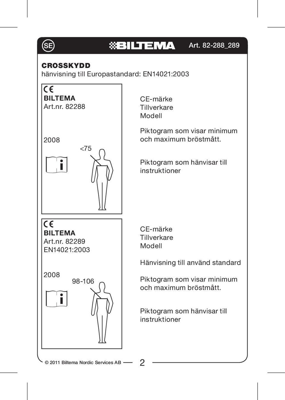 Piktogram som hänvisar till instruktioner BILTEMA Art.nr.