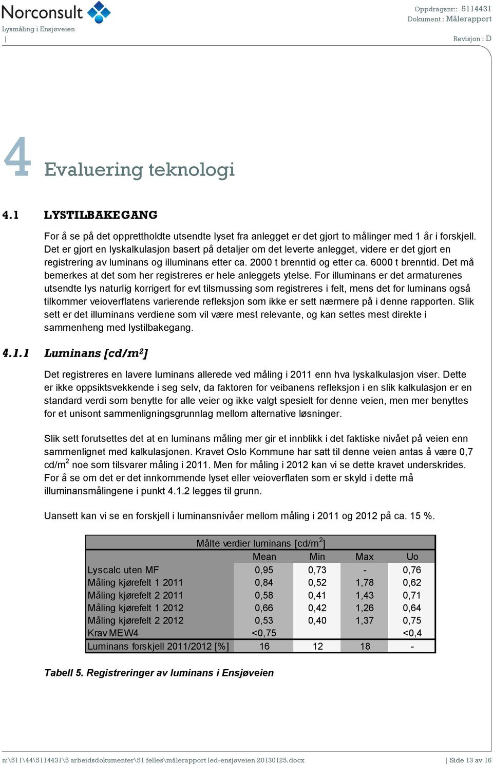 Det må bemerkes at det sm her registreres er hele anleggets ytelse.