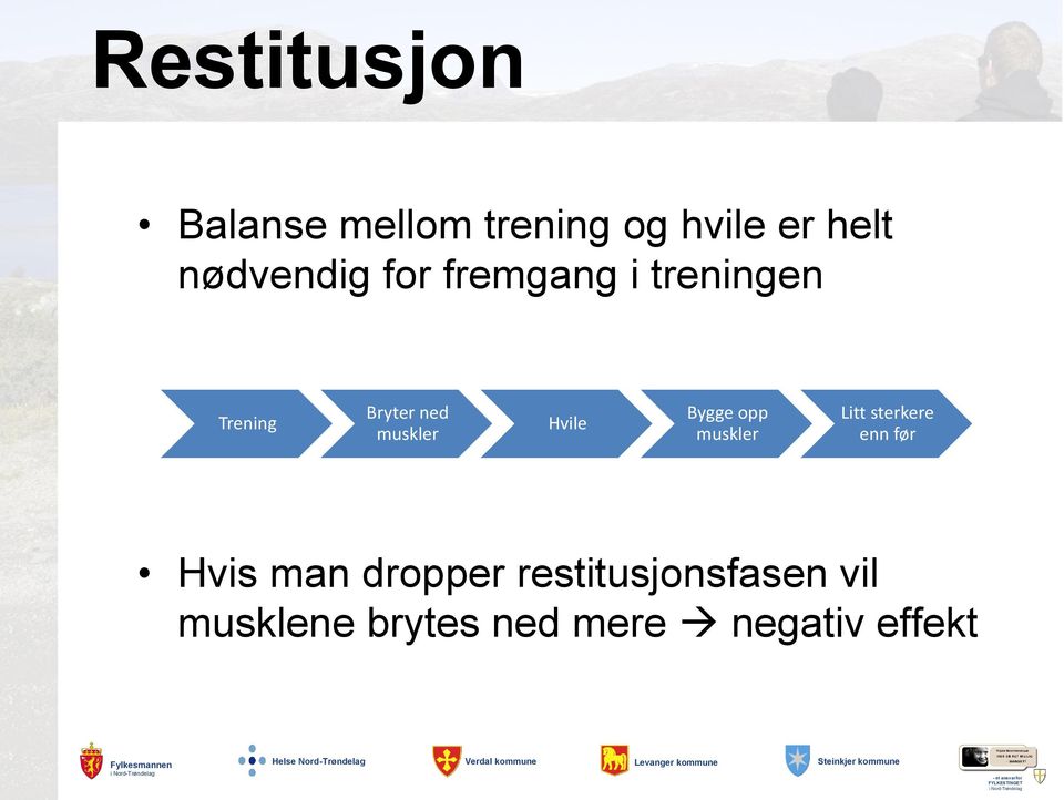 muskler Hvile Bygge opp muskler Litt sterkere enn før Hvis