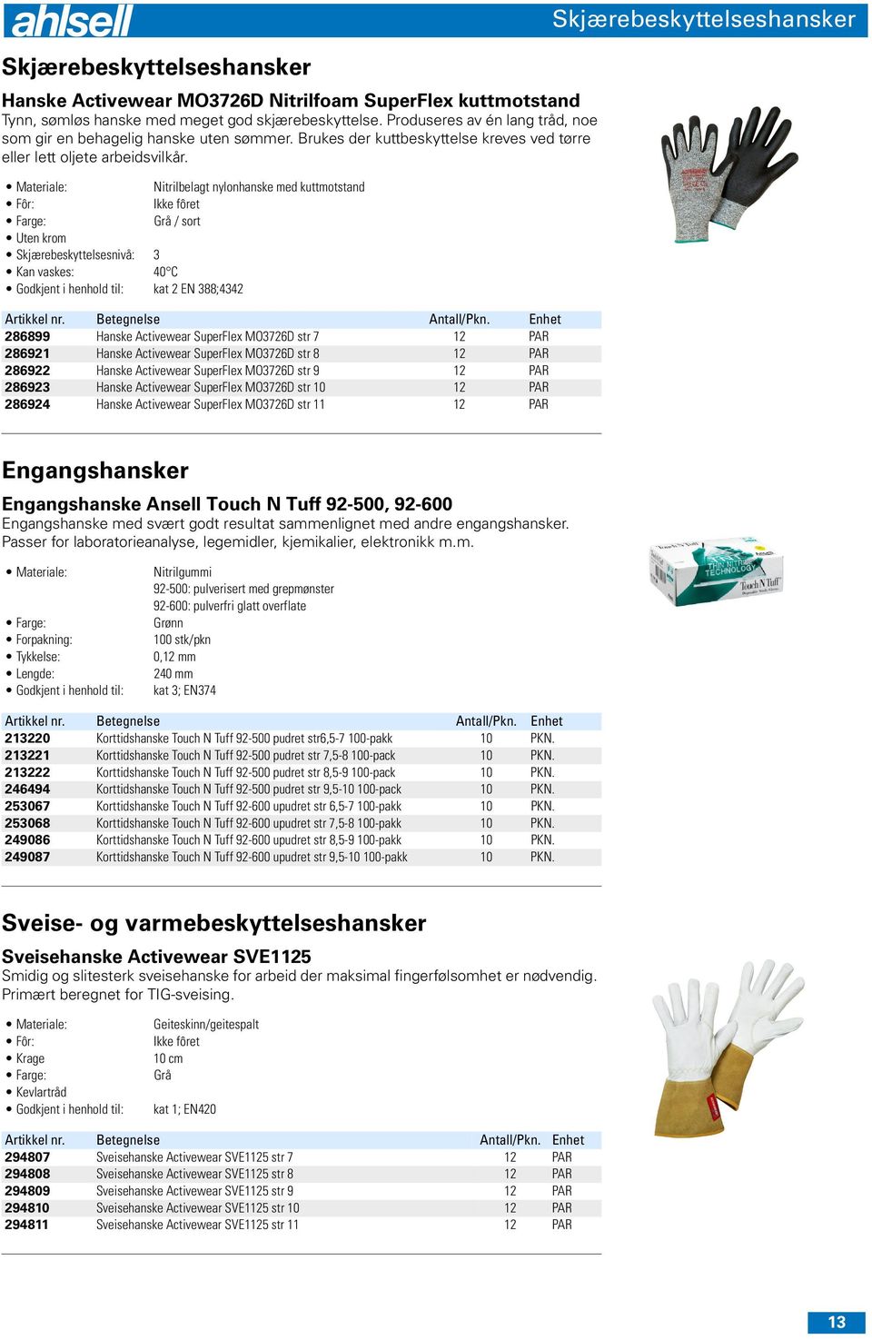 Nitrilbelagt nylonhanske med kuttmotstand Ikke fôret Grå / sort Uten krom Skjærebeskyttelsesnivå: 3 Kan vaskes: 40 C kat 2 EN 388;4342 286899 Hanske Activewear SuperFlex MO3726D str 7 12 PAR 286921