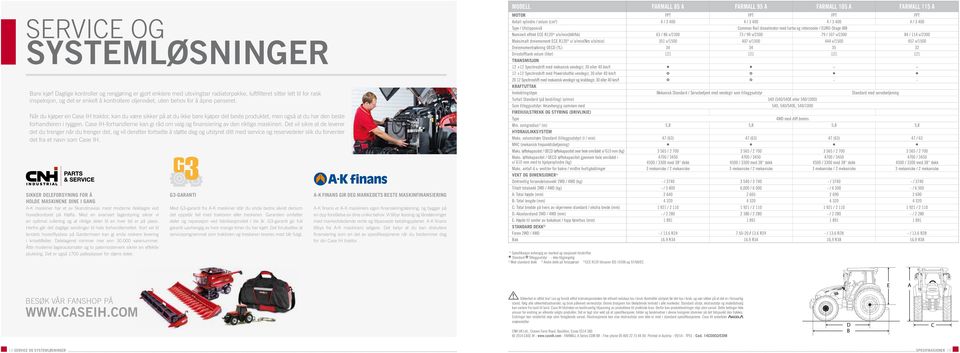 panseret. Når du kjøper en Case IH traktor, kan du være sikker på at du ikke bare kjøper det beste produktet, men også at du har den beste forhandleren i ryggen.