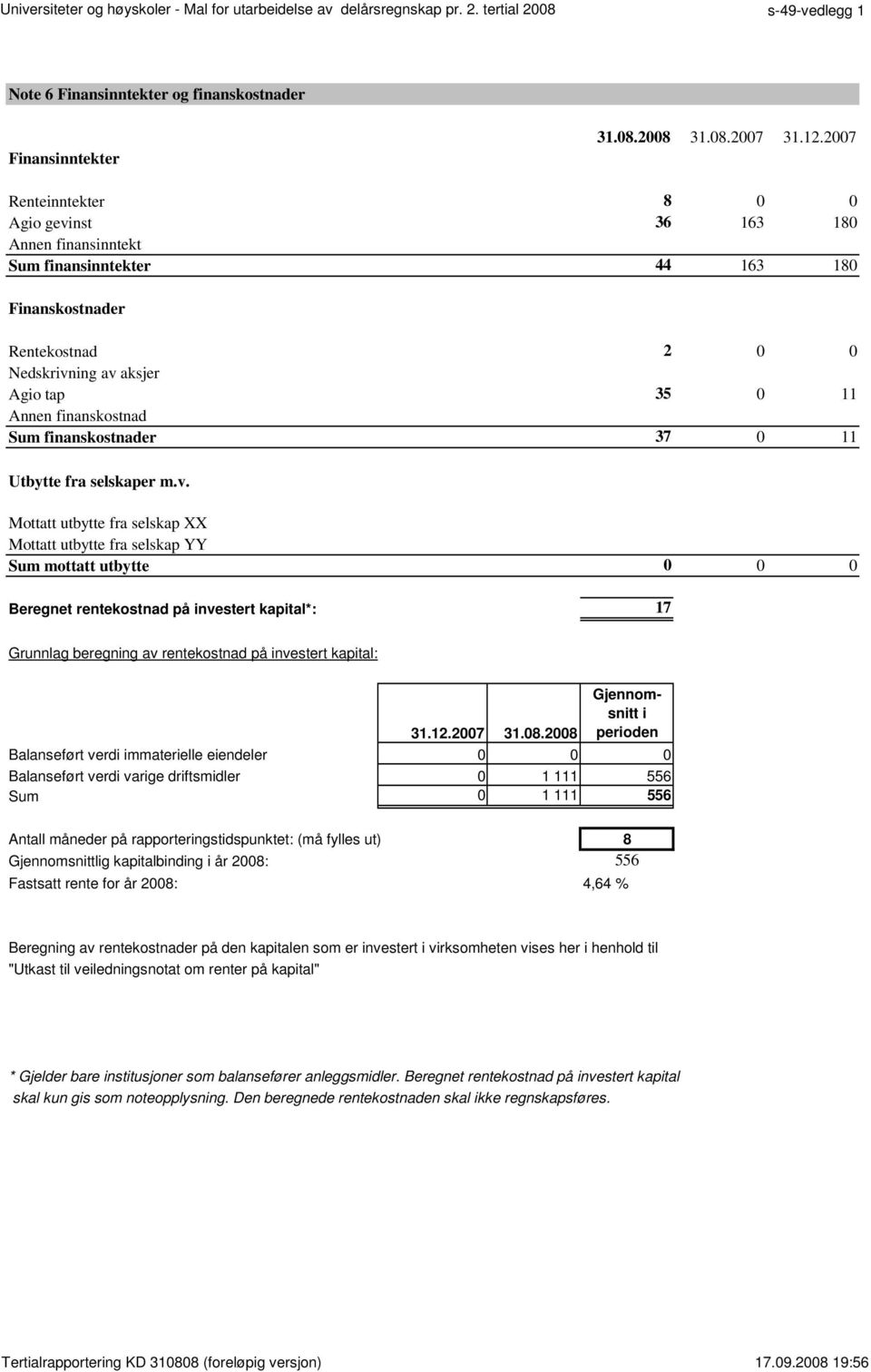 finanskostnader 37 0 11 Utbytte fra selskaper m.v.