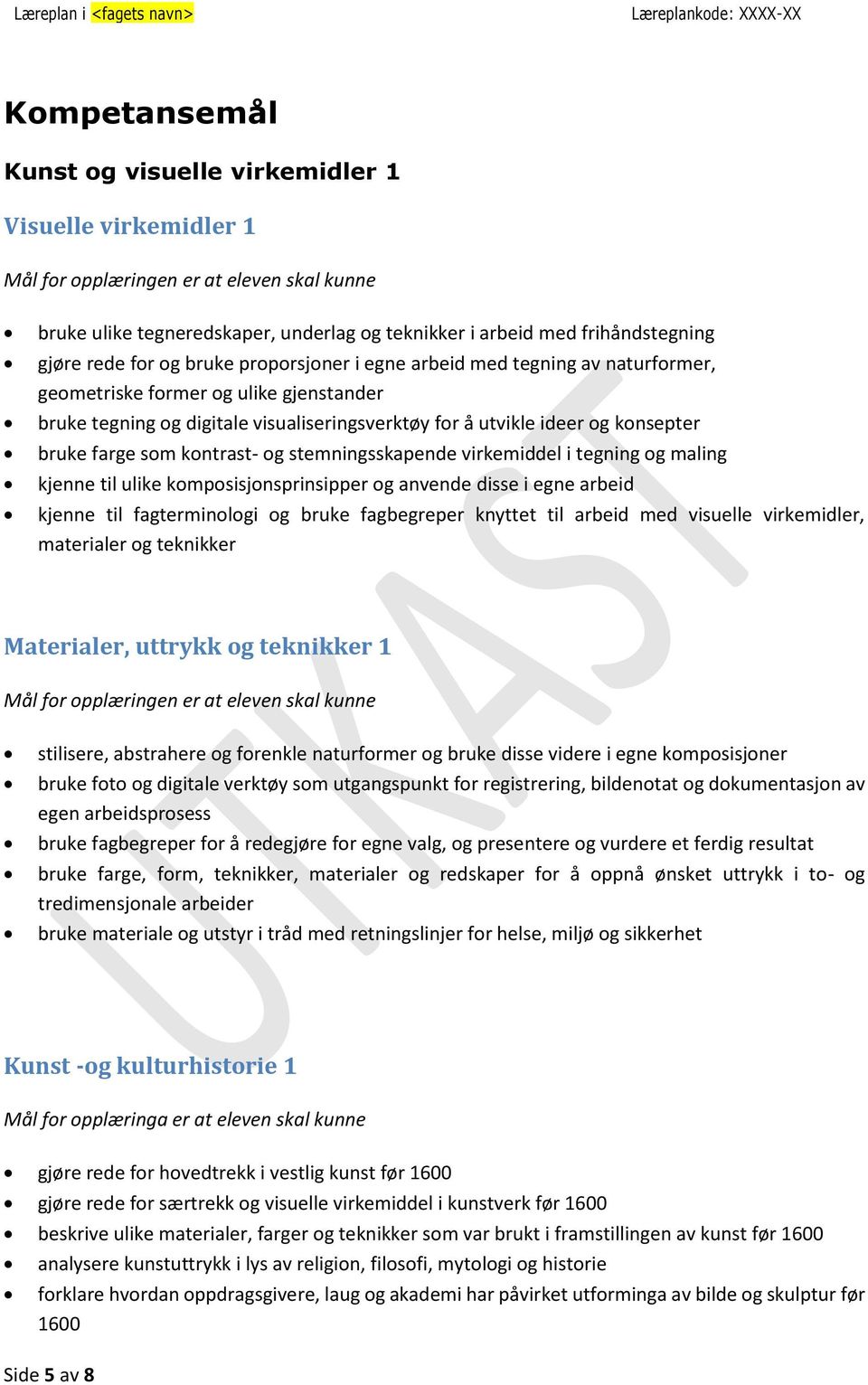 virkemiddel i tegning og maling kjenne til ulike komposisjonsprinsipper og anvende disse i egne arbeid kjenne til fagterminologi og bruke fagbegreper knyttet til arbeid med visuelle virkemidler,